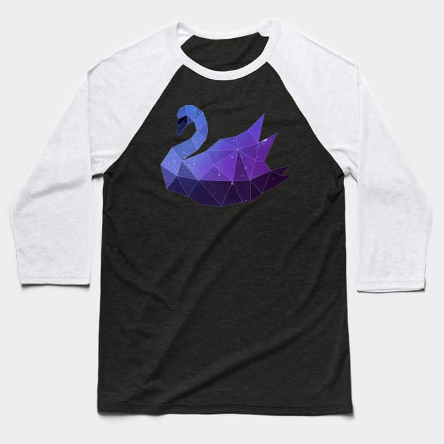 Galaxy Swan Baseball T-Shirt by Jay Diloy